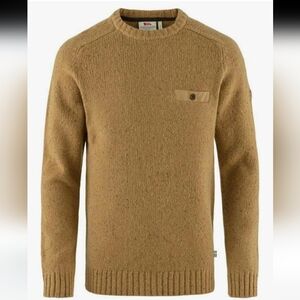 Fjallraven "Lada Round-Neck Long Sleeve Sweater. Ochre Color. Wool Blend. M.